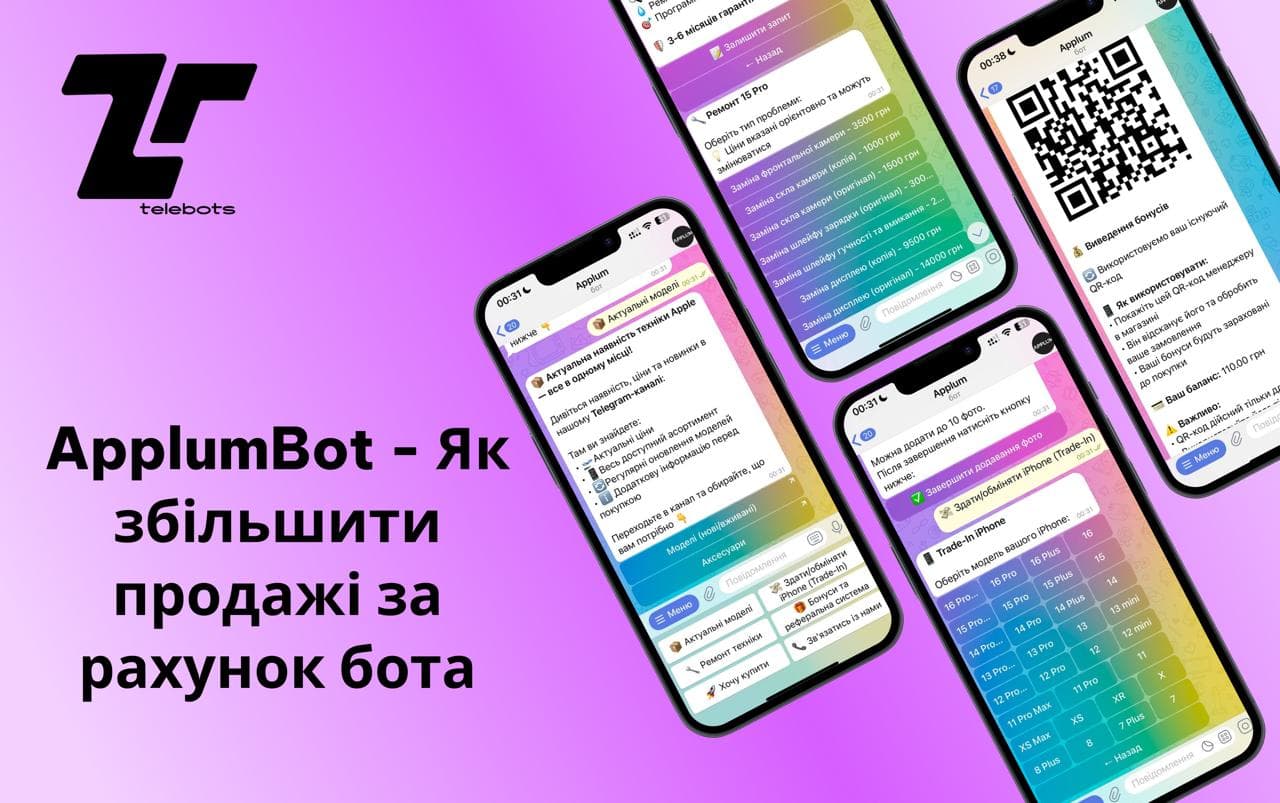 ApplumBot - автоматизація Apple-сервісу - Веб-сайт | TeleBots