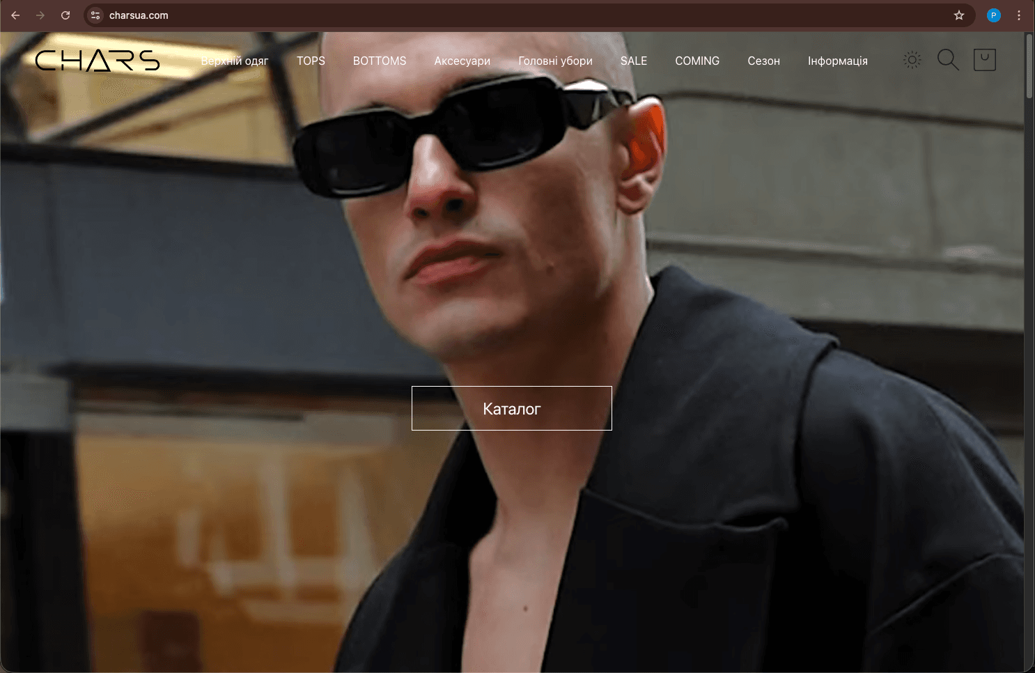 CHARS Kyiv — platforma e-commerce dla męskiej odzieży - Strona internetowa проєкт від TeleBots